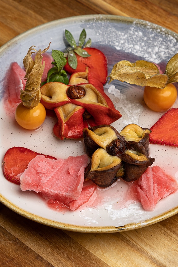Gâteaux en fleur de jasmin, fruits confits et sa glace fleur d'oranger - Azerbaïdjan
